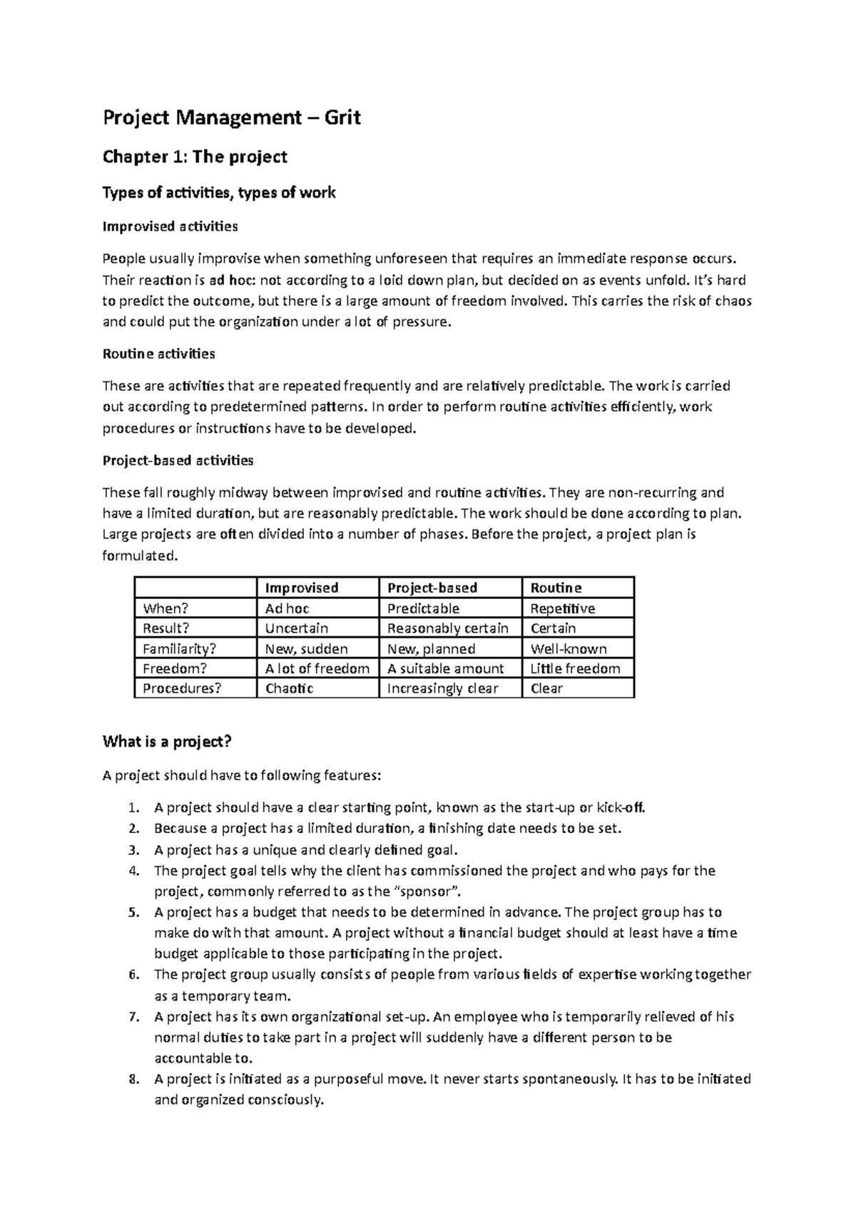 Project Management Grit Project Management Grit Chapter 1 The