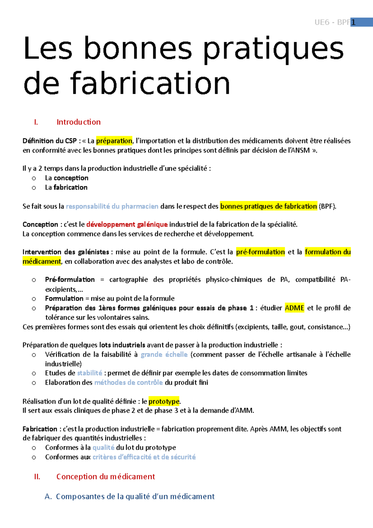 7. BPF - Dollo - Les Bonnes Pratiques De Fabrication I. Introduction ...