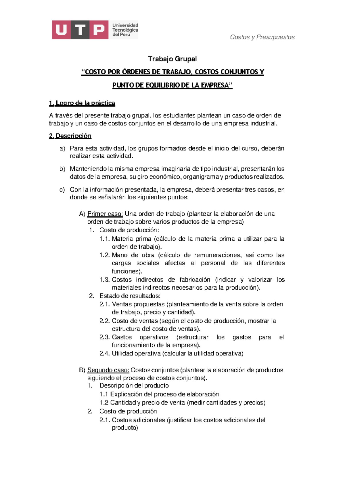 S15 s2 CASO 2 - guia de costos y presupuestos 2024 - Costos y ...