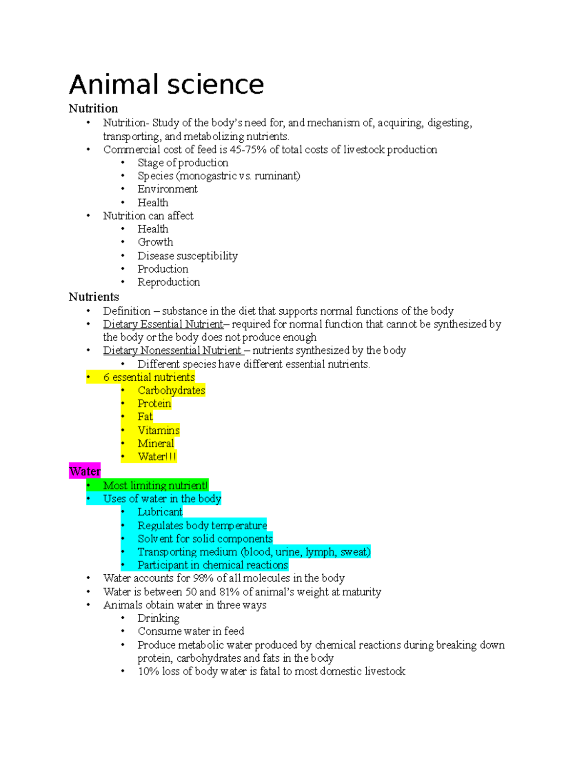 research paper on topics related to animal nutrition