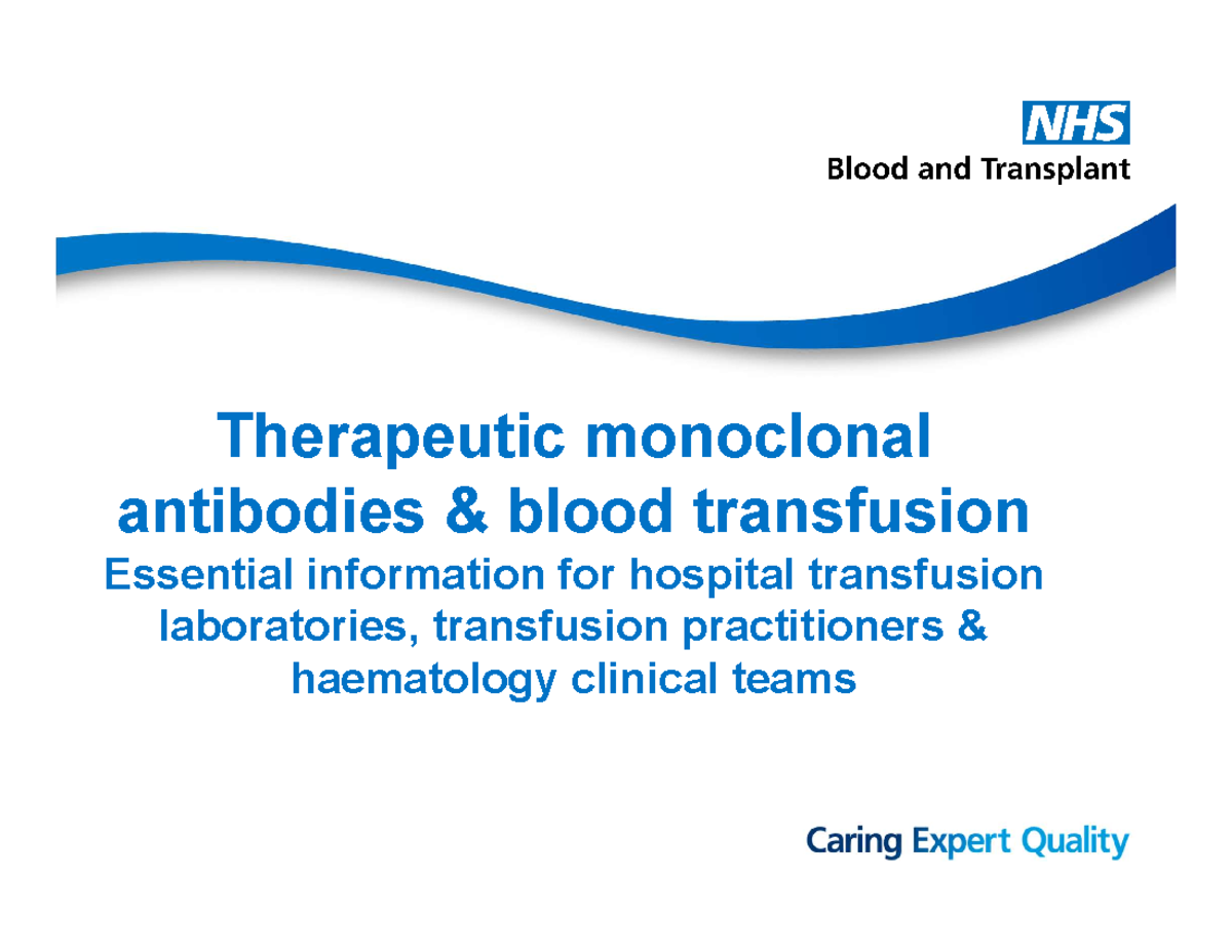 Therapeutic Monoclonal Antibodies Blood Transfusion - Therapeutic ...