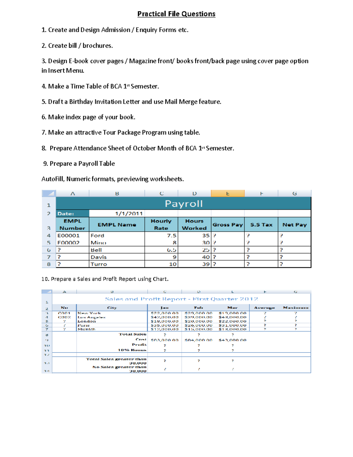 Practical File - Create and Design Admission / Enquiry Forms etc. 2 ...