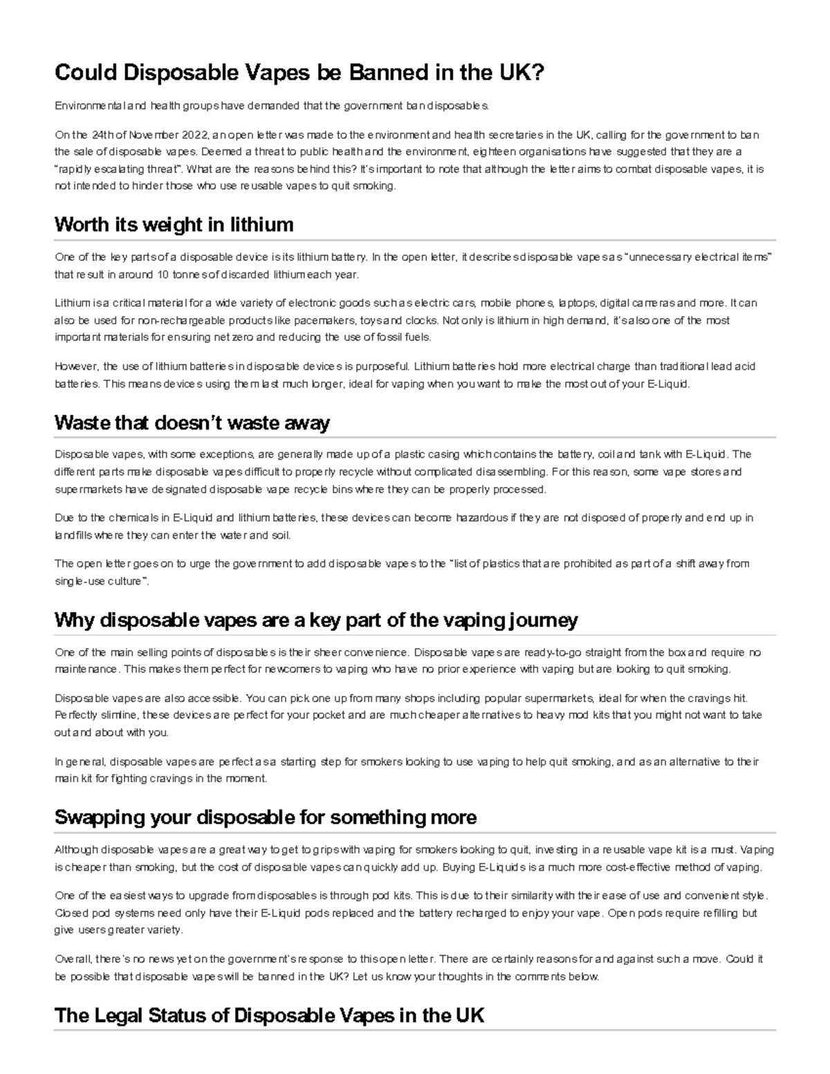 Could Disposable Vapes be Banned in the UK Could Disposable Vapes be