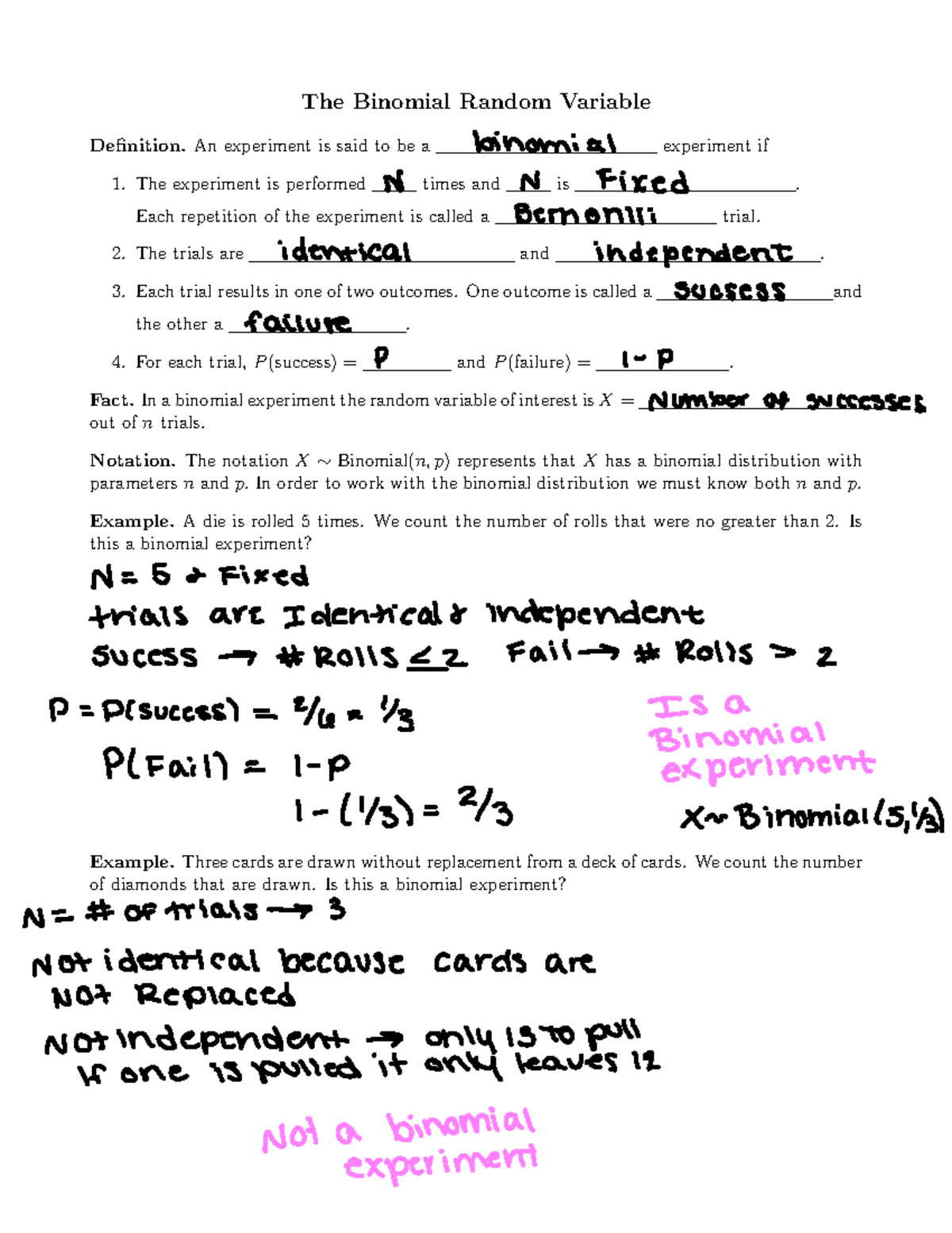 Binomial Distribution - STA 5325 - IUP - Studocu