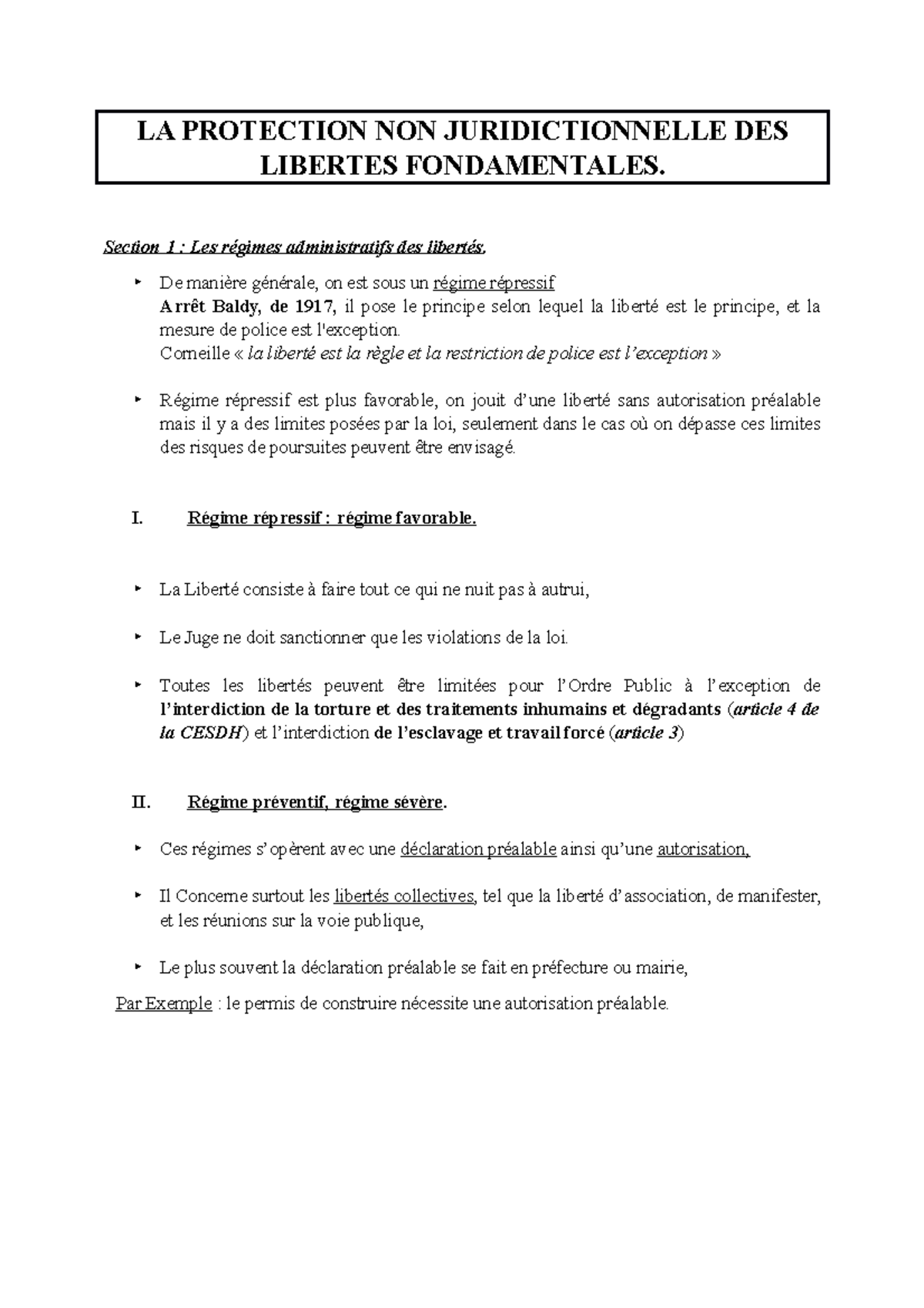 LA Protection NON Juridictionnelle DES Libertes Fondamentales LA