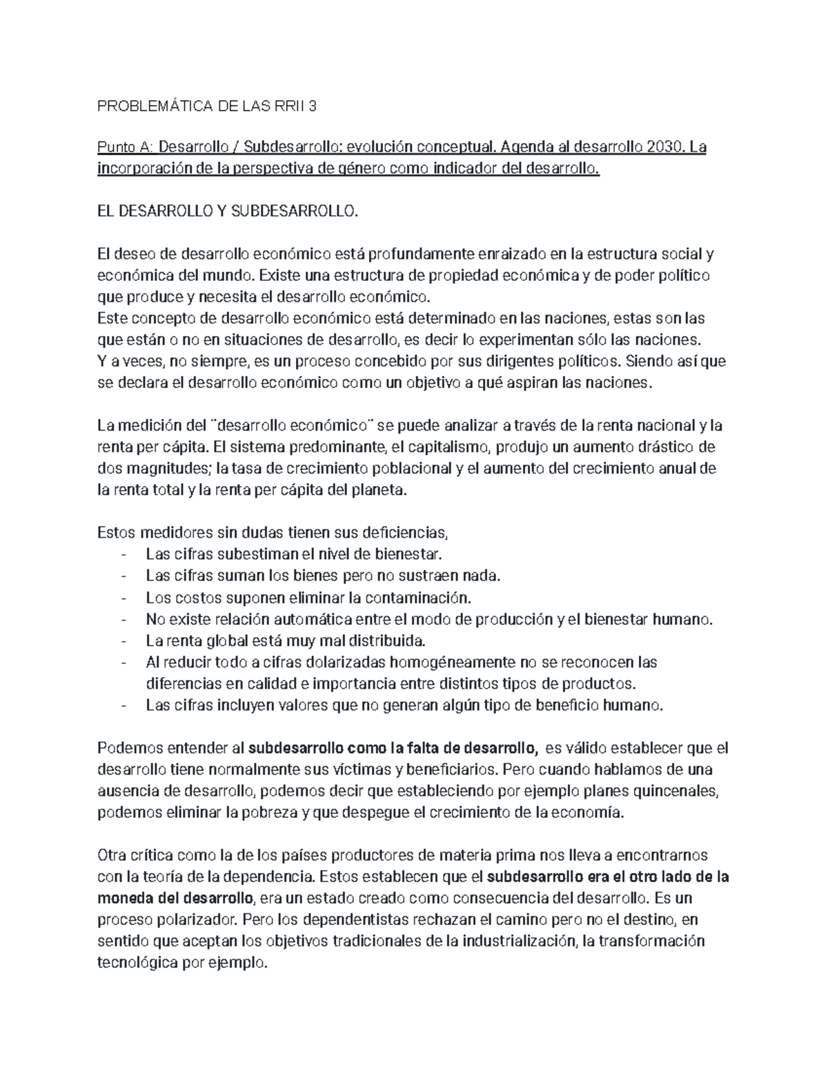 Problemática DE LAS RRII 3 - PROBLEMÁTICA DE LAS RRII 3 Punto A ...
