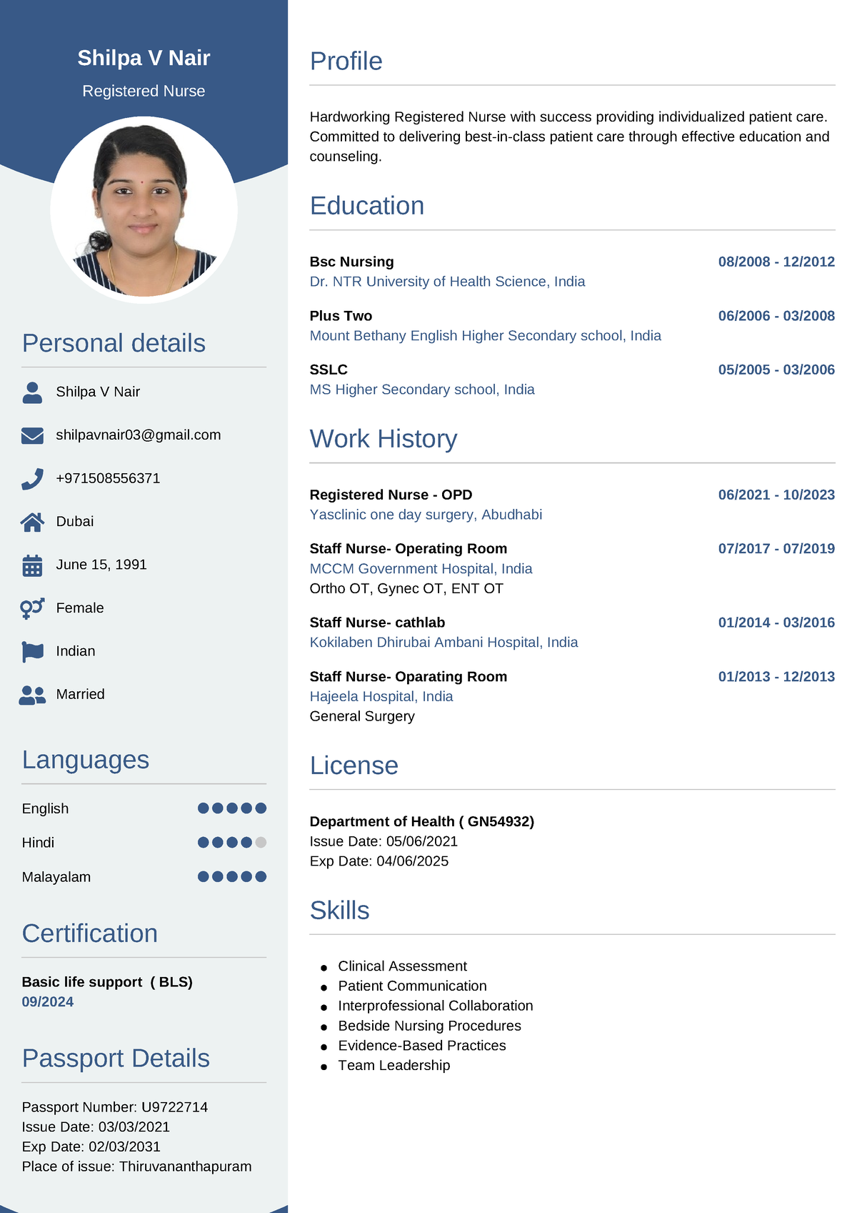 Resume Shilpa Nair - Please find attached - Shilpa V Nair Registered ...