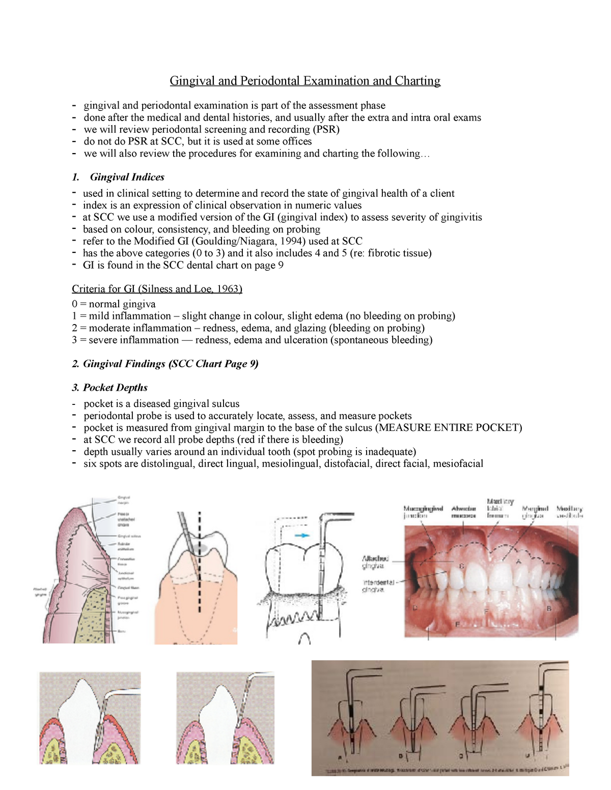 Gingival and Periodontal Examination and Charting .. Gingival Indices