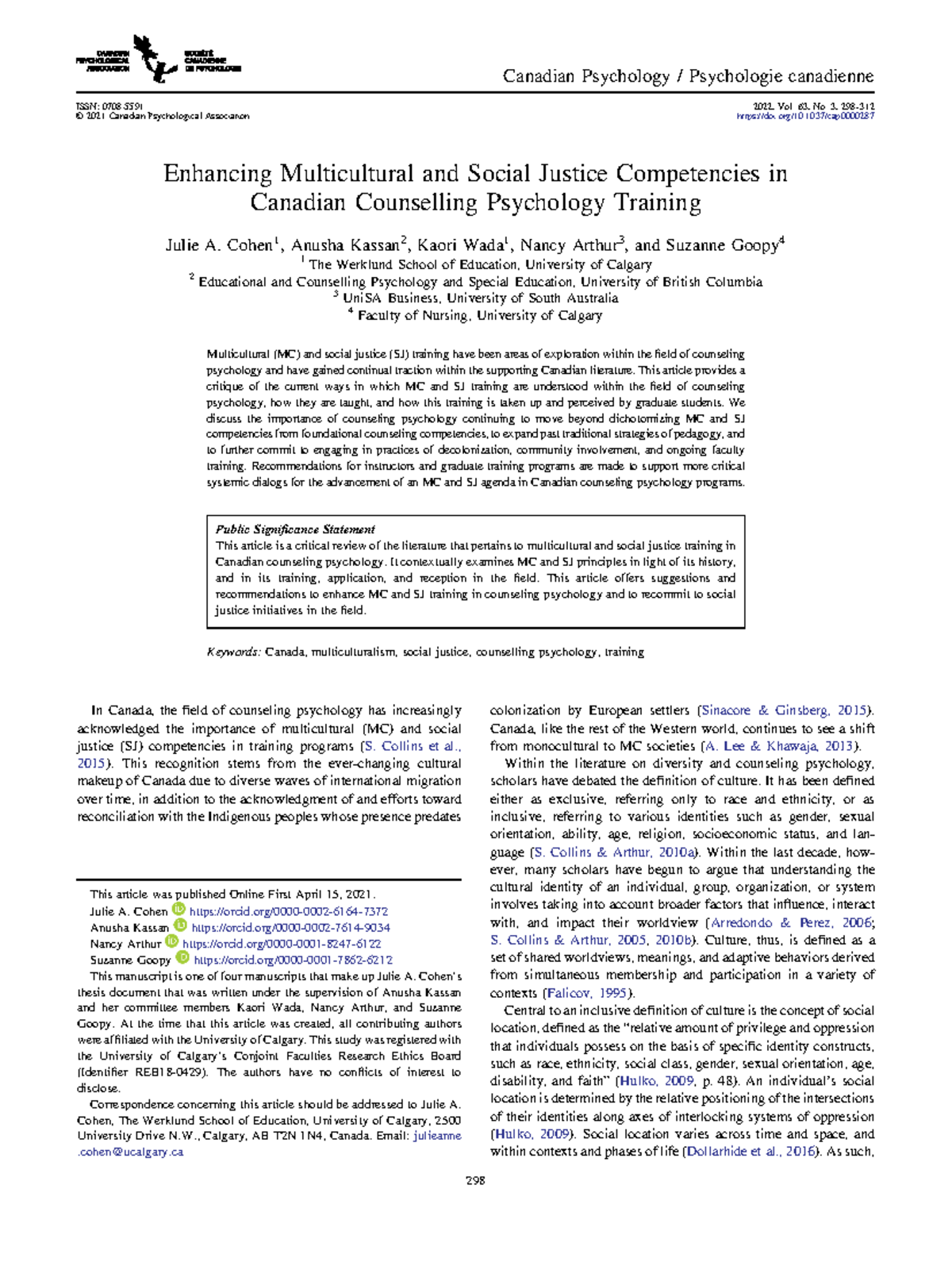Reading R.P - Enhancing Multicultural and Social Justice Competencies ...