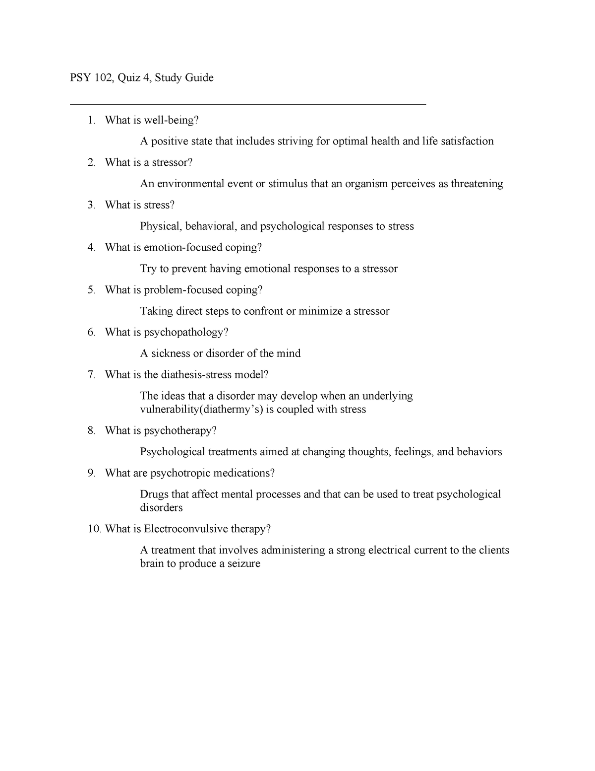 PSY-102 Quiz-4-study-guide Lacey Z - PSY 102, Quiz 4, Study Guide 1 ...