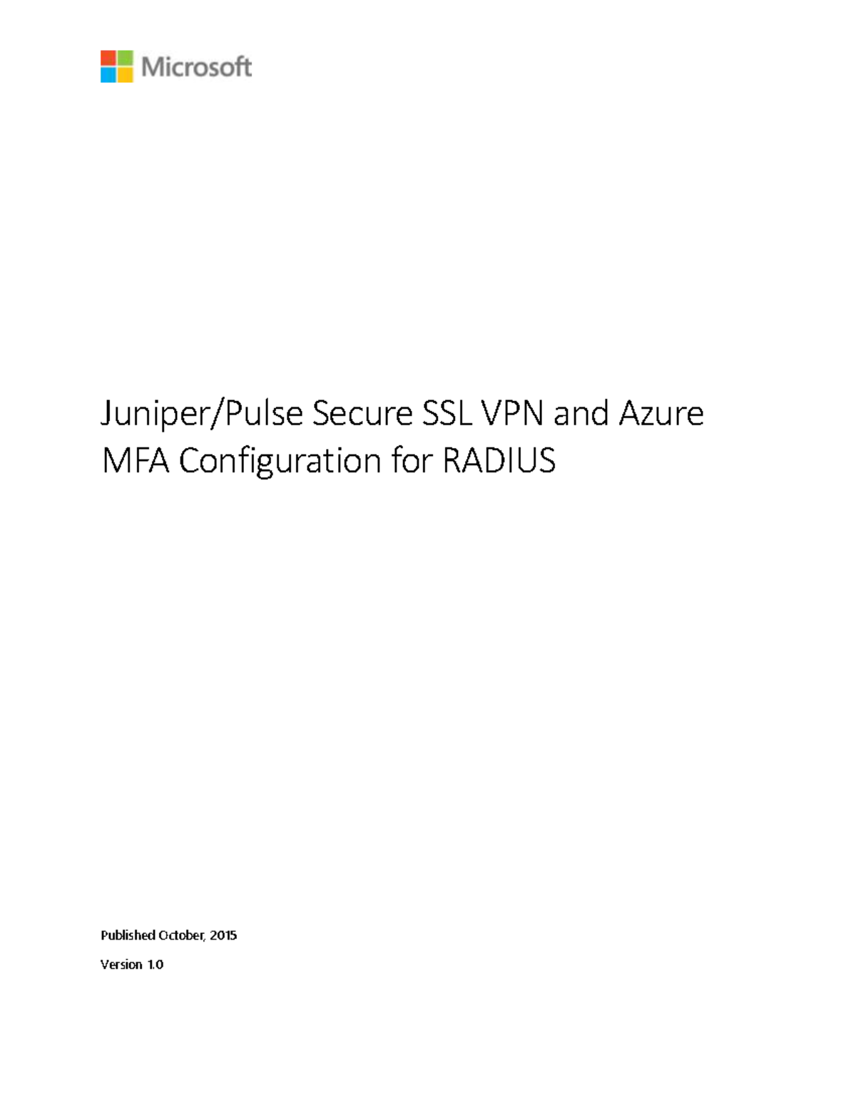 radius fractures Juniper/Pulse Secure SSL VPN and Azure MFA