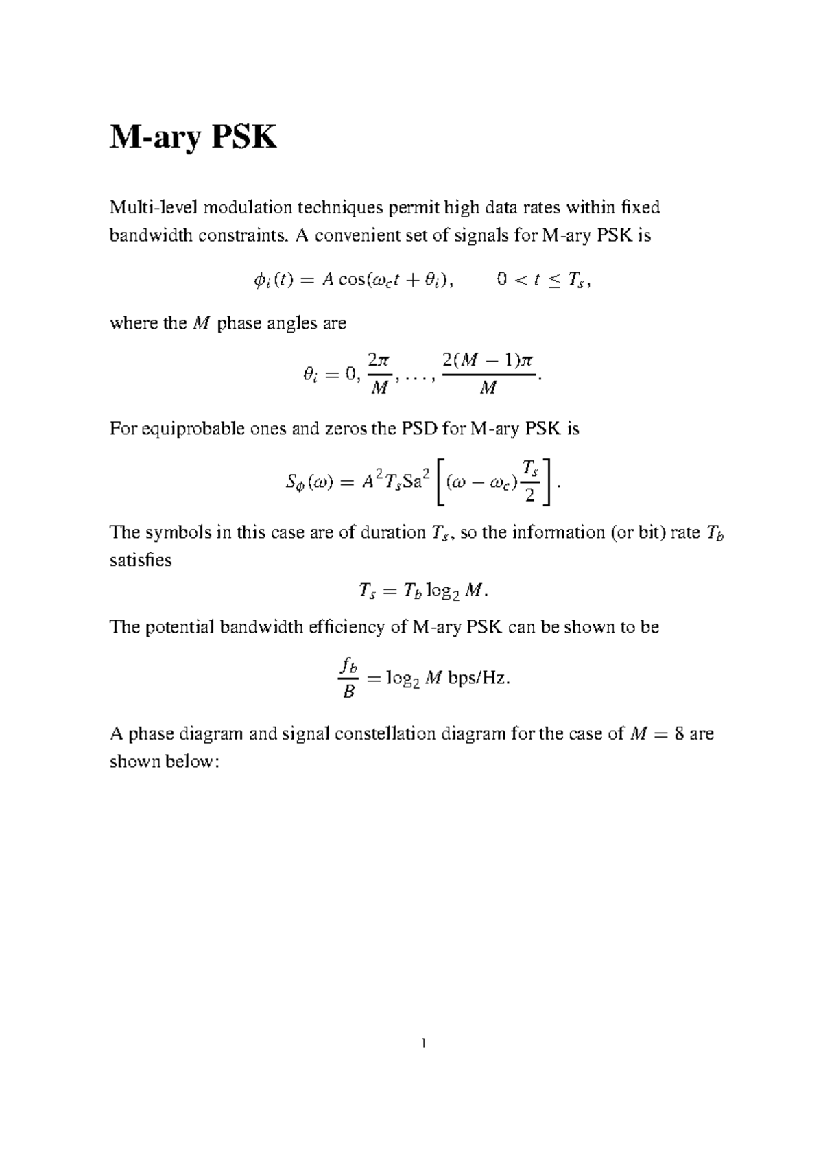 18 marypsk - Nashshshs - M-ary PSK Multi-level modulation techniques ...