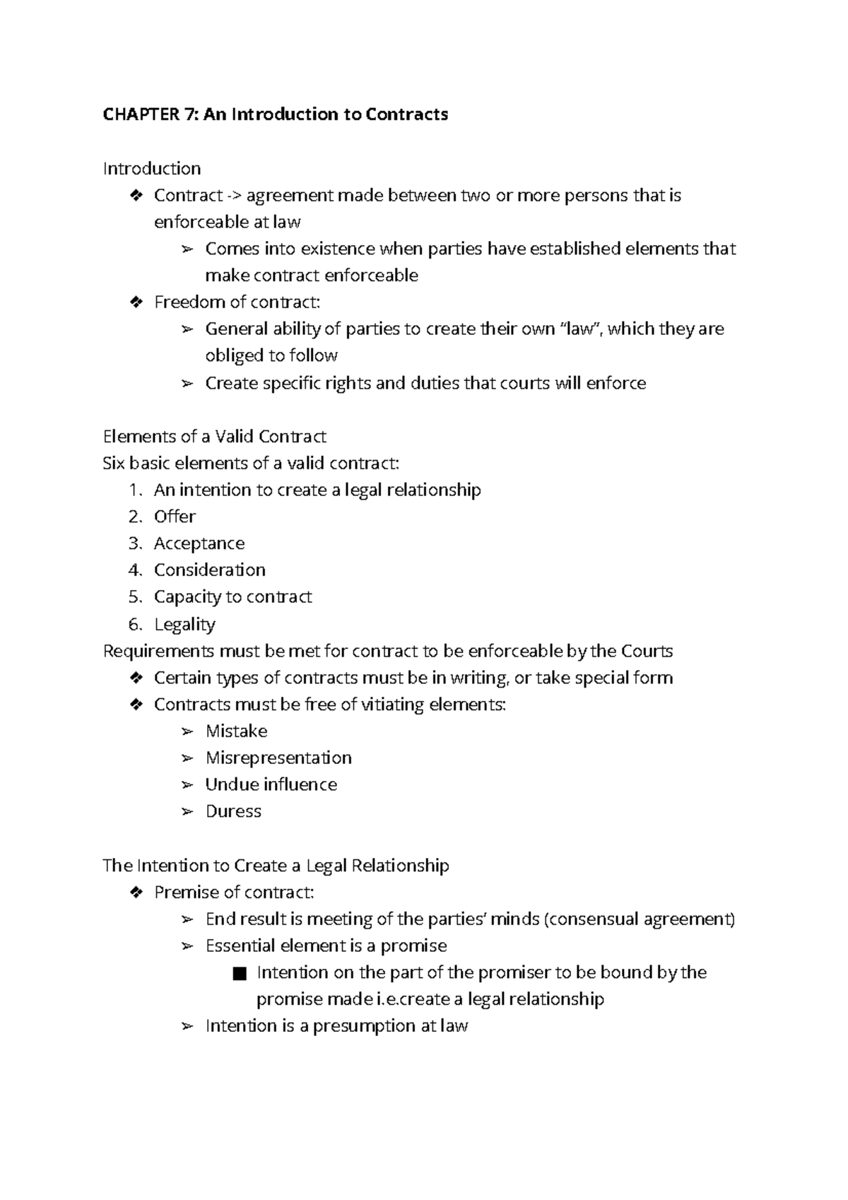 Chapter 7 An Introduction To Contracts Chapter 7 An Introduction To Contracts Introduction Chapter 7 An Introduction To Contracts Chapter 7 An Introduction To Contracts Introduction