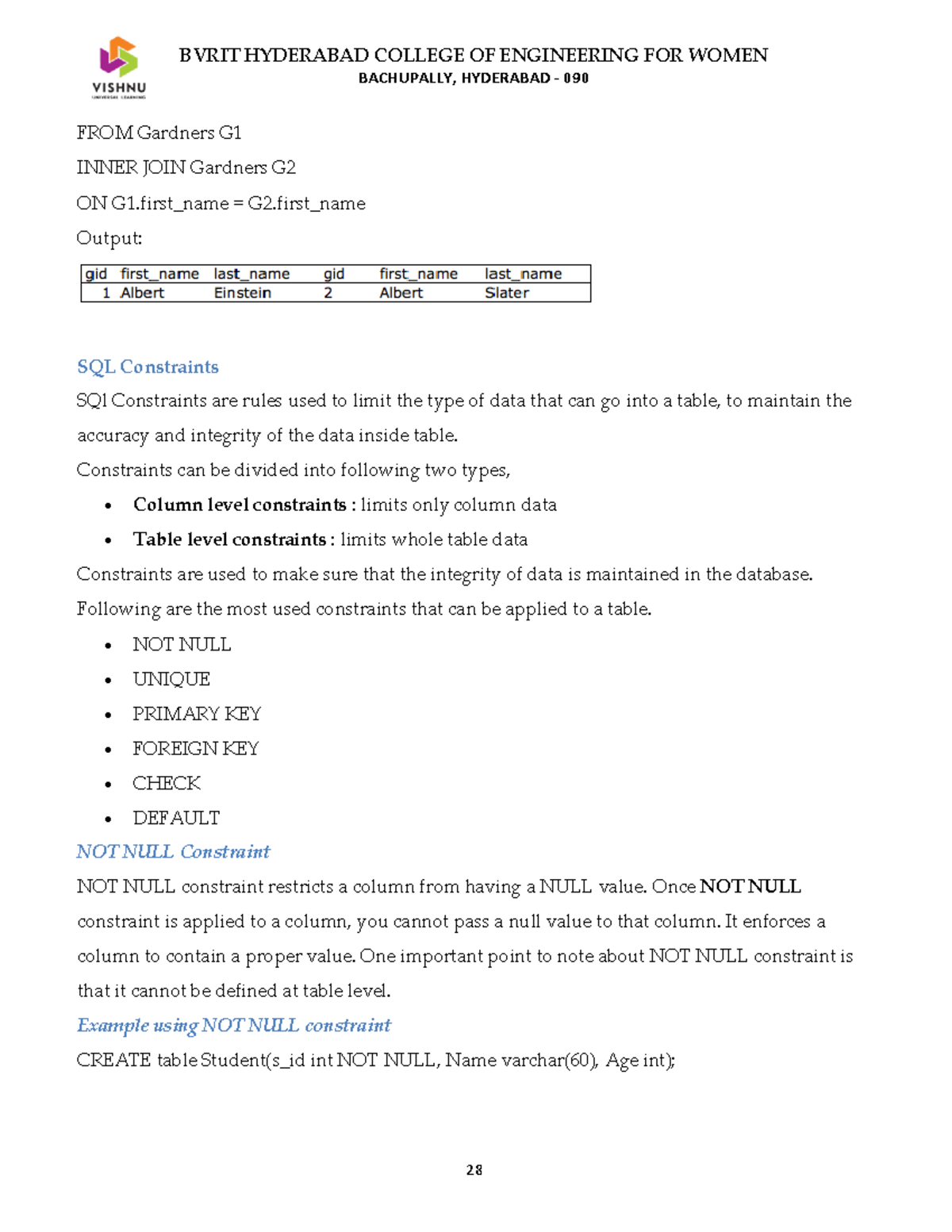 15 june lab - practical - BVRIT HYDERABAD COLLEGE OF ENGINEERING FOR ...
