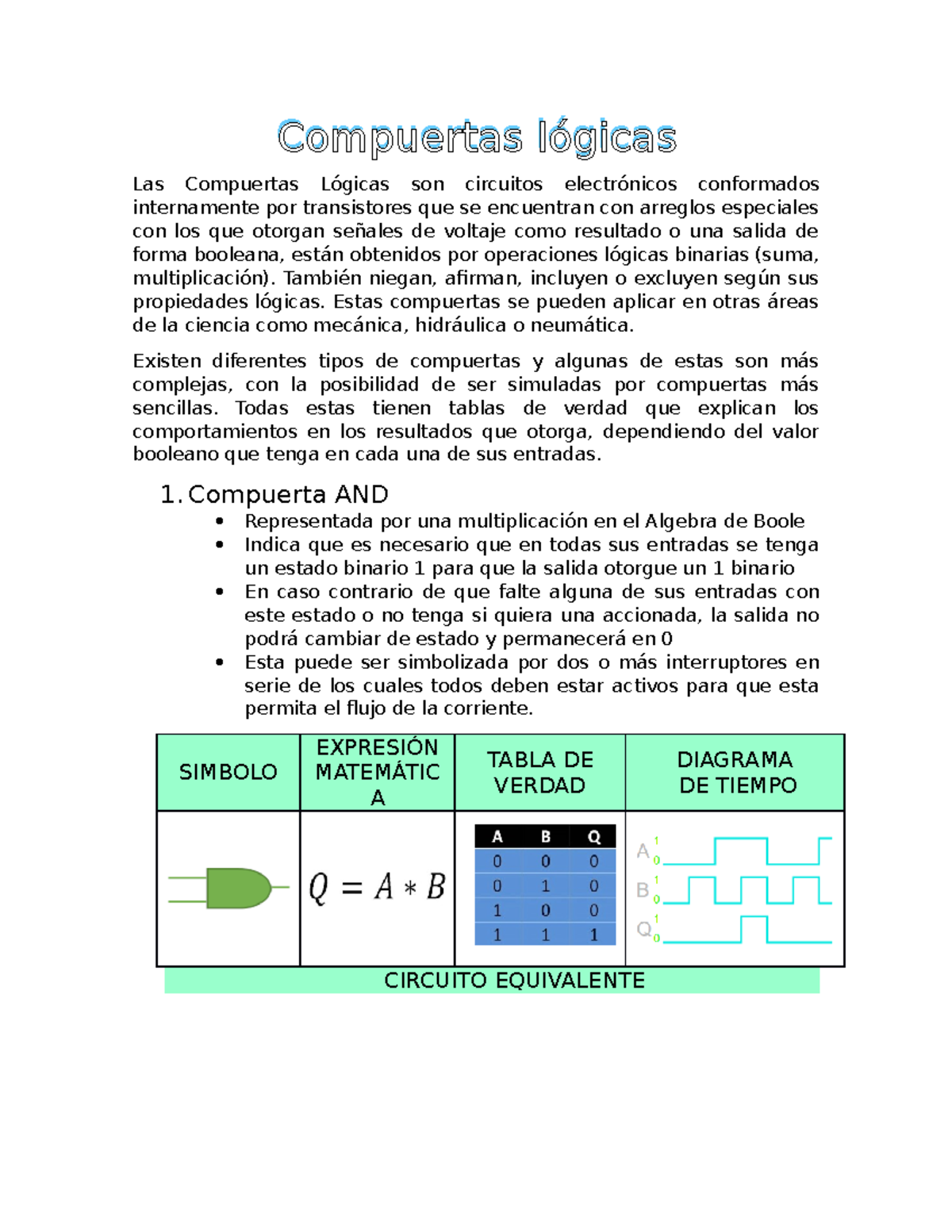 Compuertas Logicas - Compuertas Lógicas Las Compuertas Lógicas Son ...