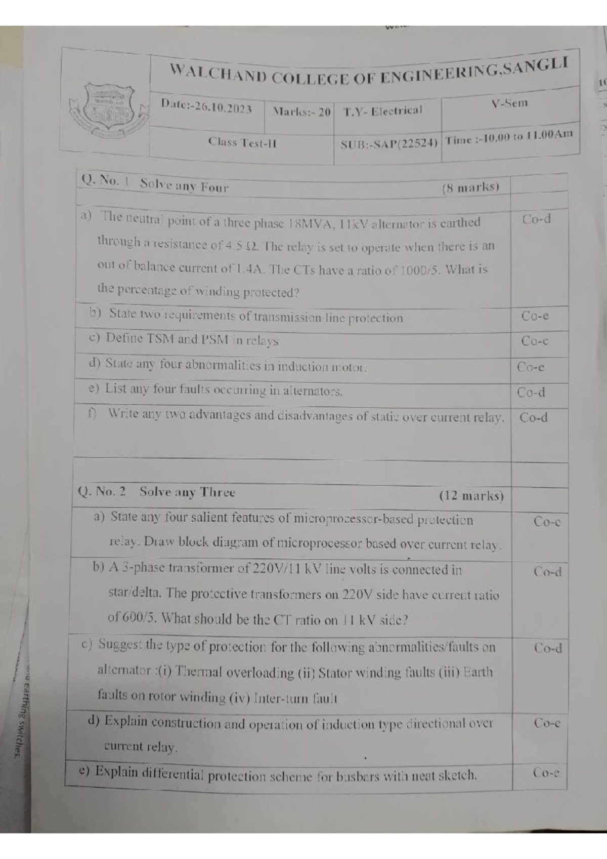SAP CT 2 - Info - WALCHAND COLLEGE OF ENGINEERING,S ,SANGLI 20 ...