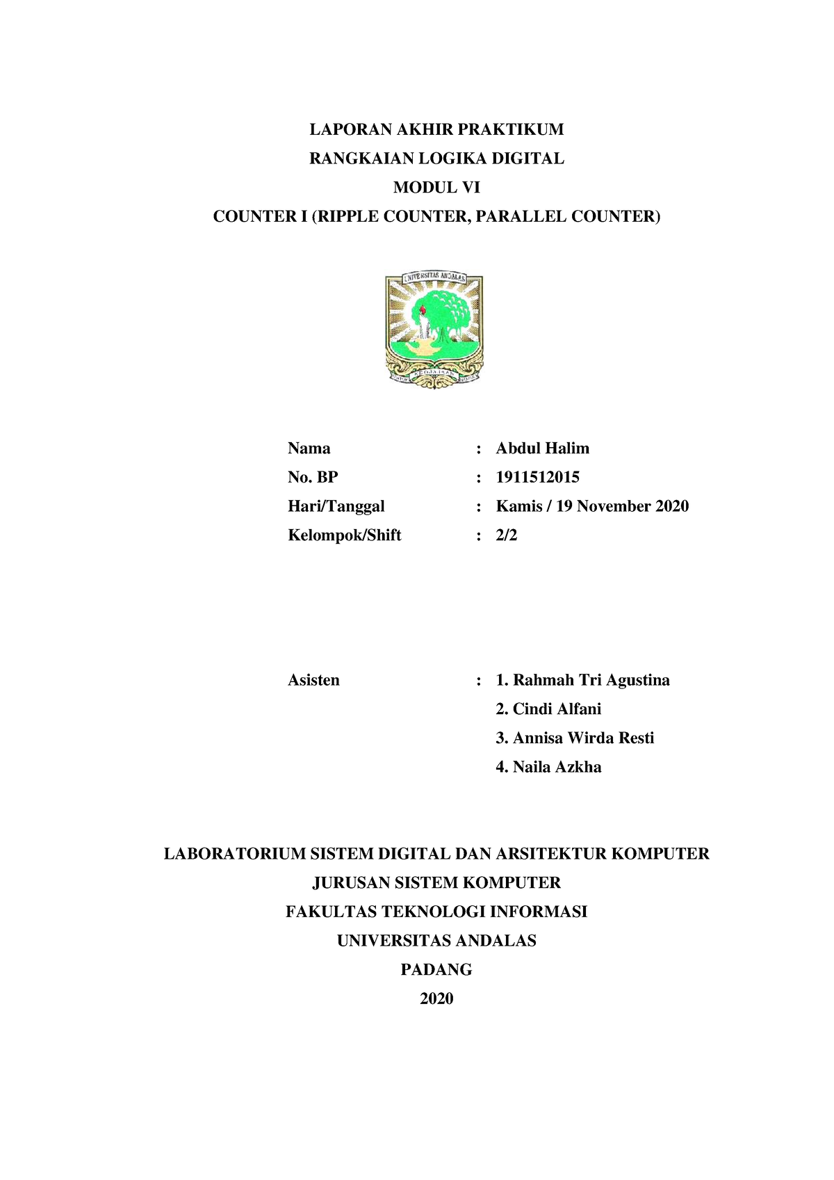 Modul 6 Laporan Akhir Praktikum - LAPORAN AKHIR PRAKTIKUM RANGKAIAN ...