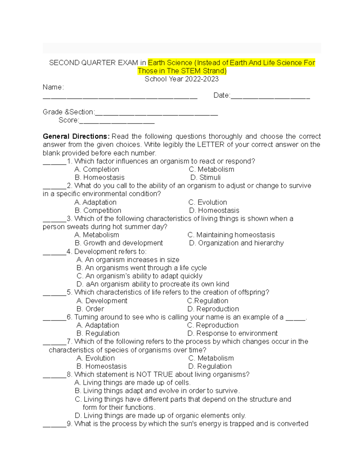 esr-wala-to-guys-second-quarter-exam-in-earth-science-instead-of