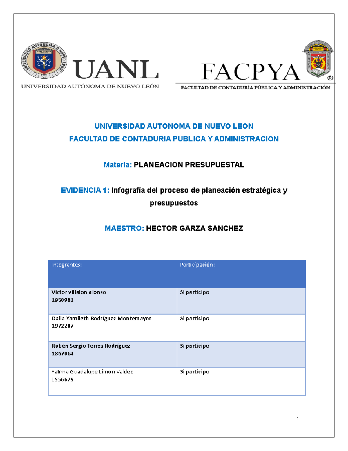 EV1 - evidencia 2 - UNIVERSIDAD AUTONOMA DE NUEVO LEON FACULTAD DE ...