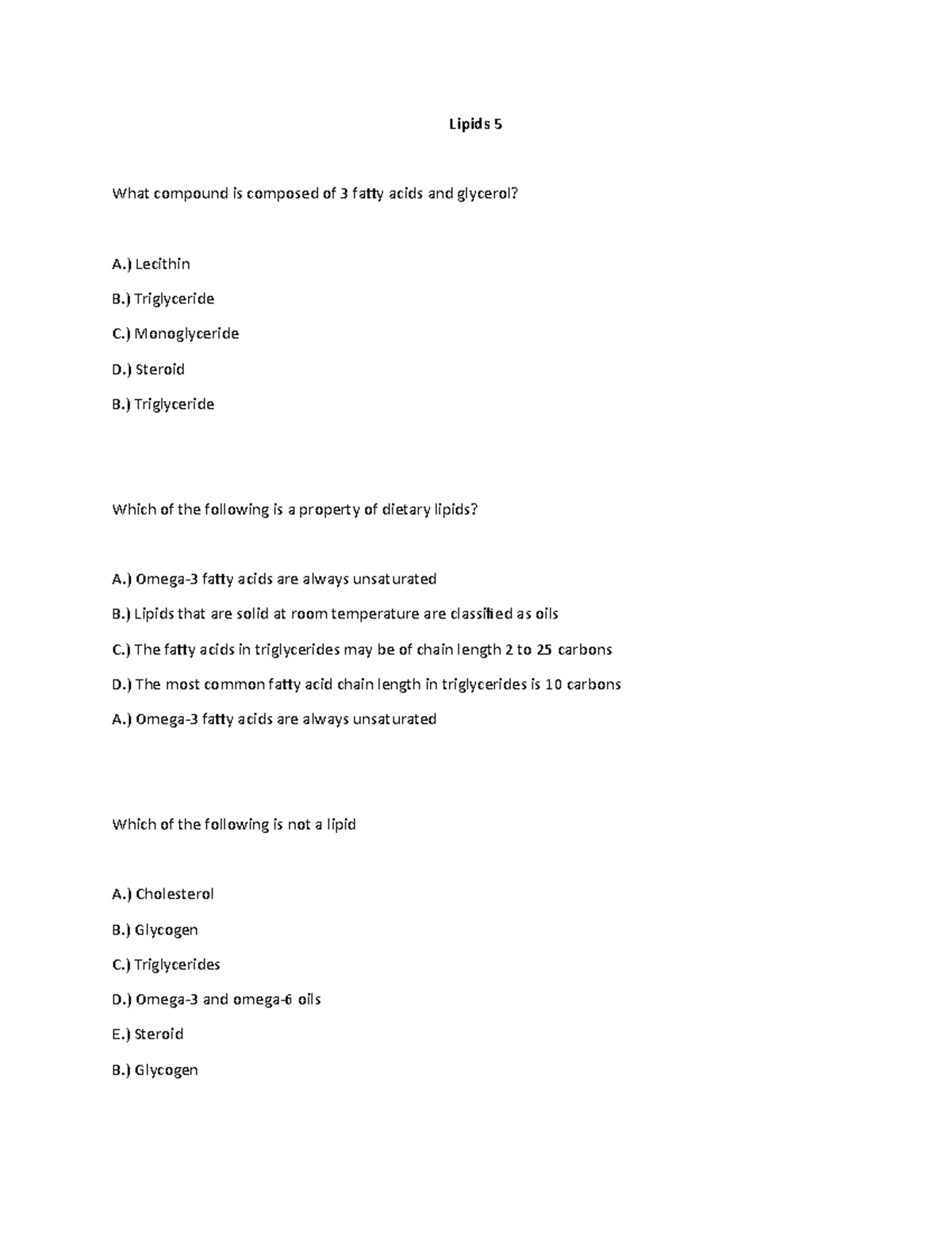 Lipids 5 - reviewer - Lipids 5 What compound is composed of 3 fatty ...