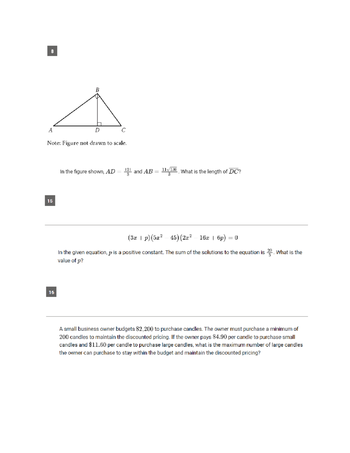 Copy of Sat math grind - This is some difficult practice. - 8 B A D C ...