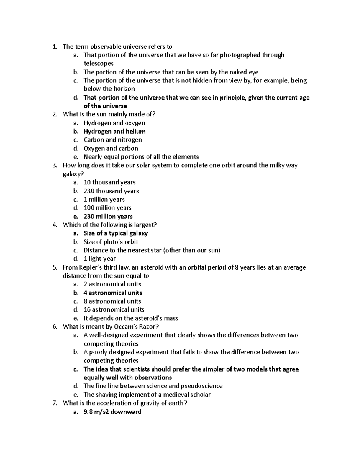 Midterm exam 1 2018, questions and answers - 1. The term observable ...