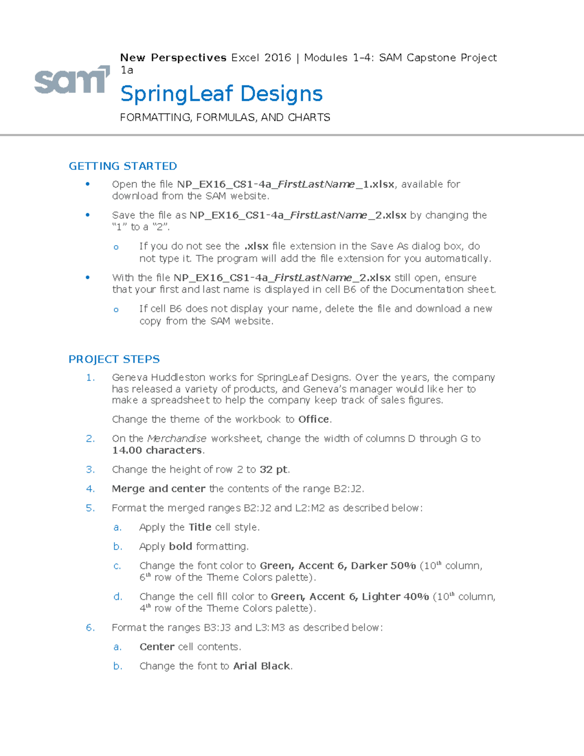 Instructions NP EX16 CS14a New Perspectives Excel 2016 Modules 14