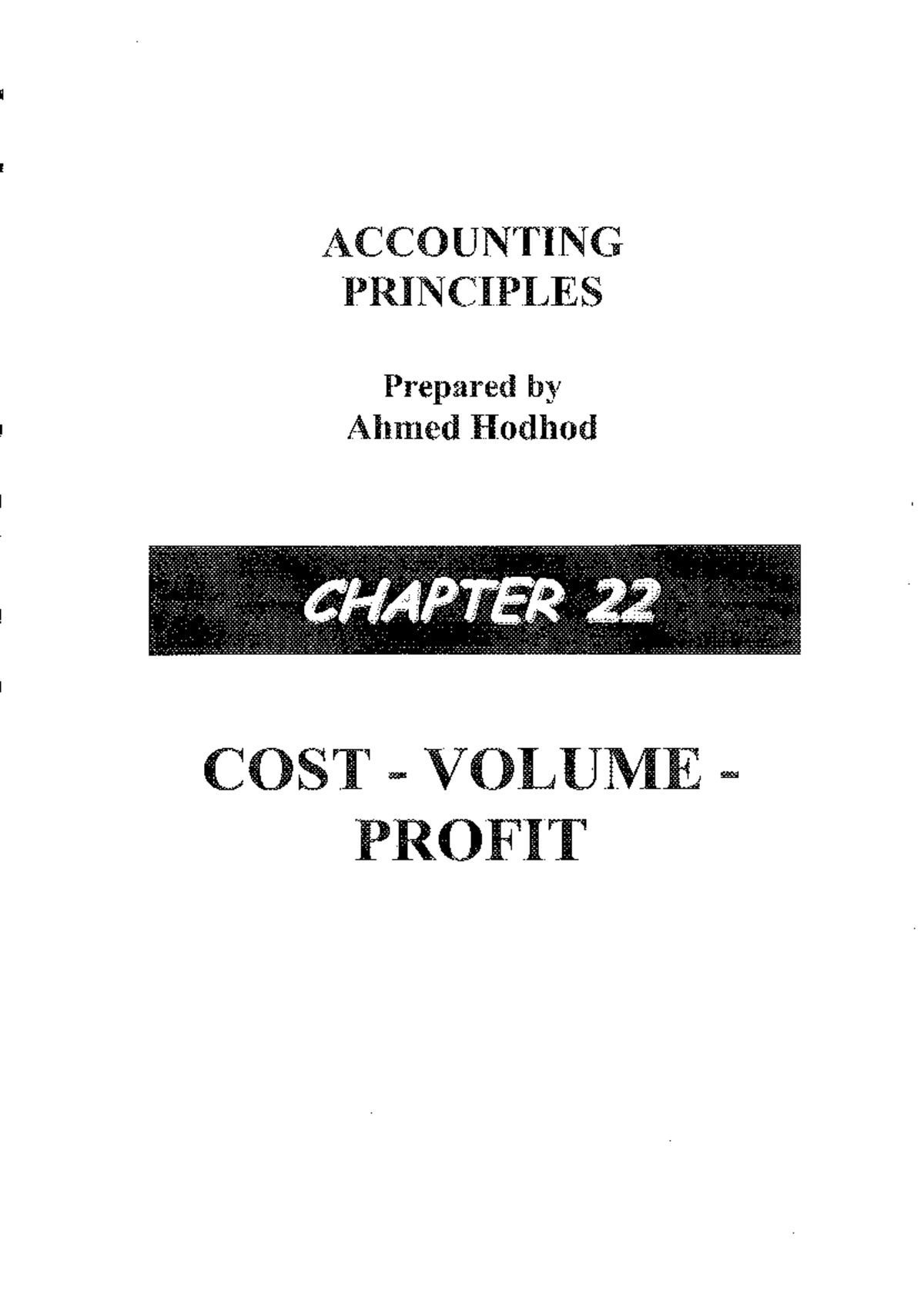 Ch.22 Cost Volume Profit - Accounting principles - Studocu