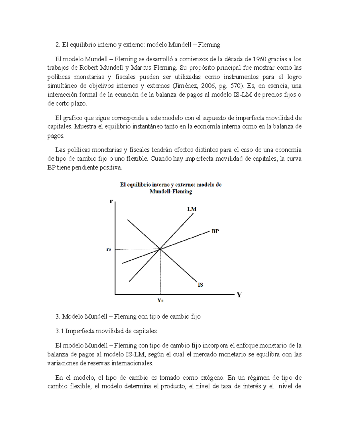 Modelo Mundell Fleming El Equilibrio Interno Y Externo Modelo