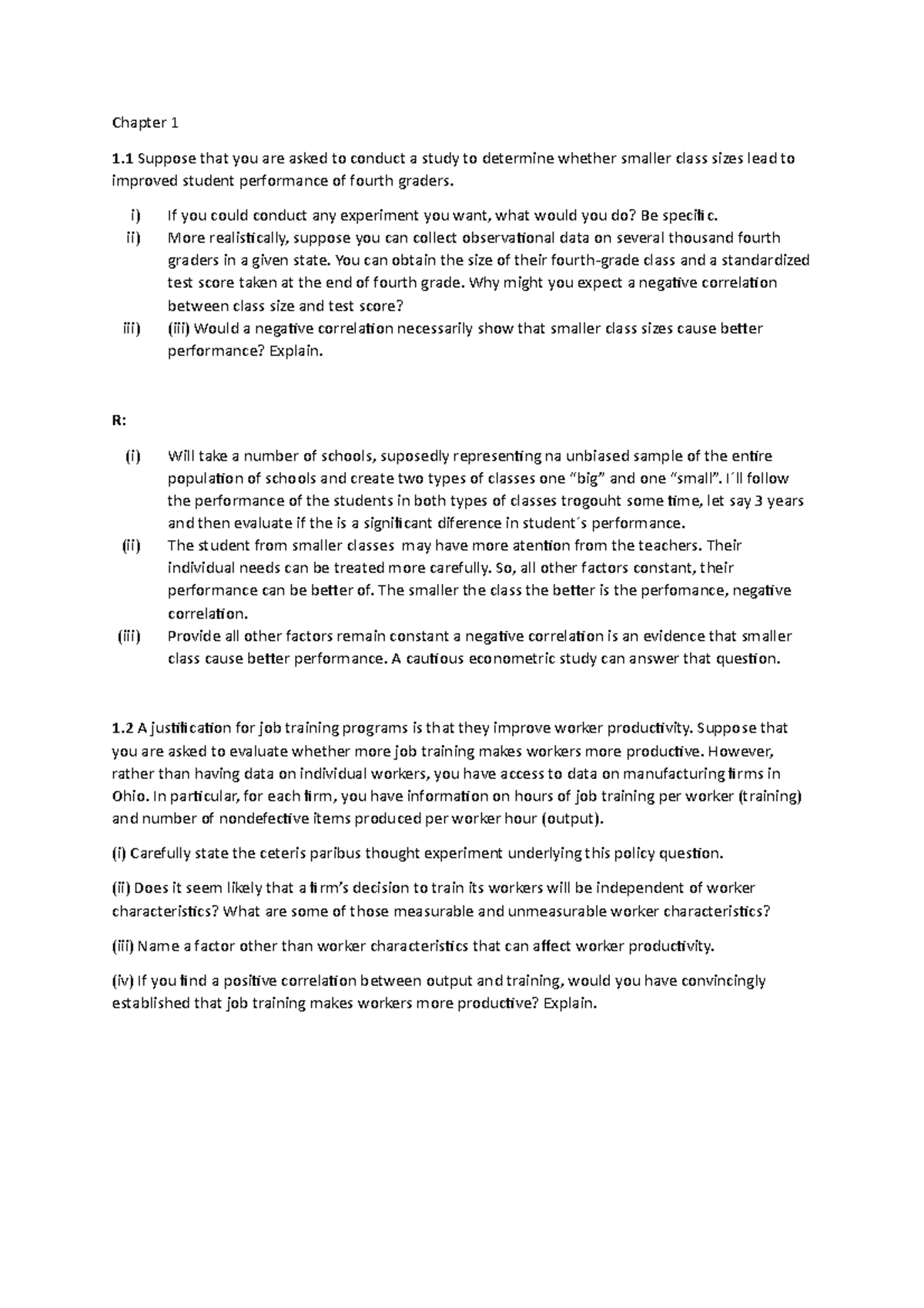 Wooldridge Answers to Problems - Chapter 1 1 Suppose that you are asked ...