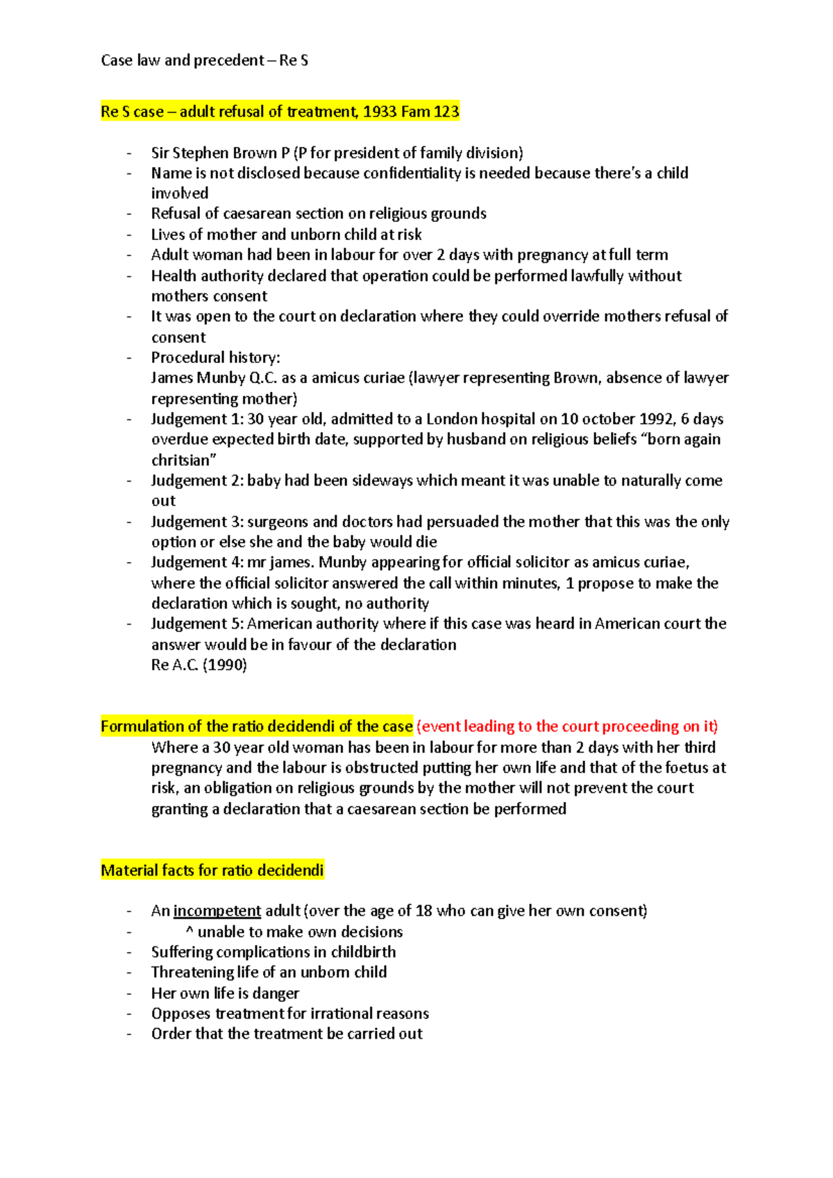 Case law and precedent Lecture notes 2 Case law and precedent Re