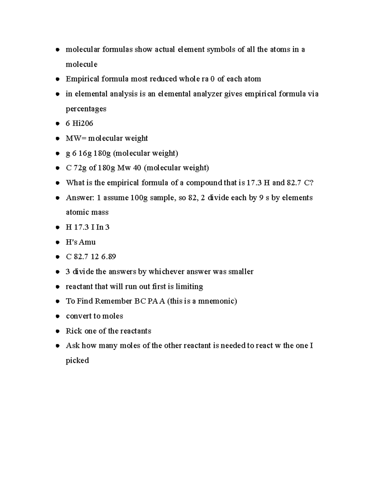Gen chem 2 gen chem note molecular formulas show actual element