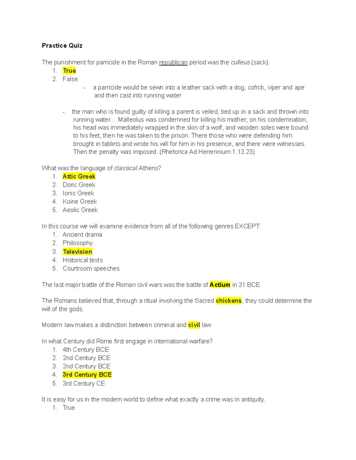 Crime and punishment mid term 2 Test Bank - Practice Quiz The