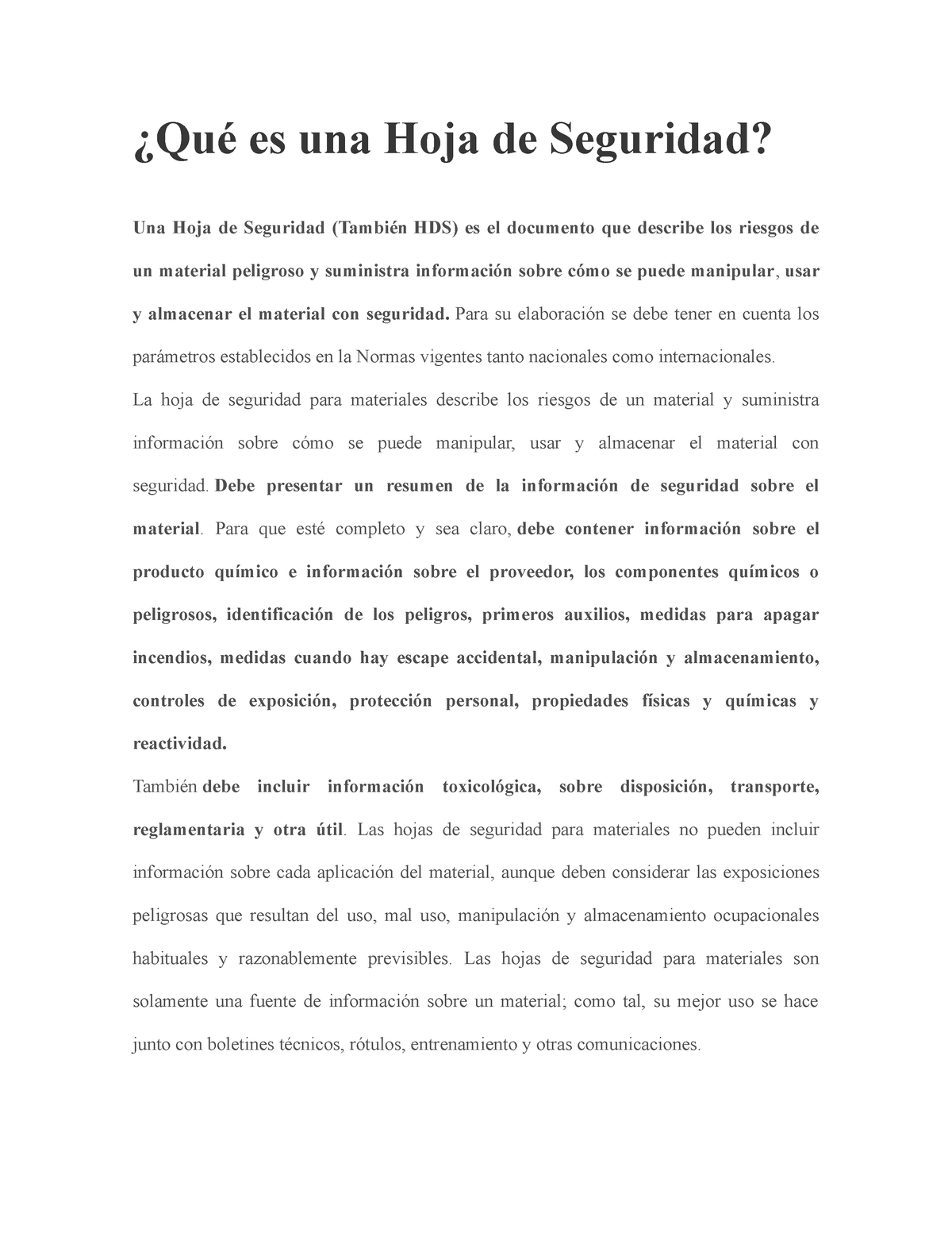 Qué Es Una Hoja De Seguridad - ¿Qué Es Una Hoja De Seguridad? Una Hoja ...