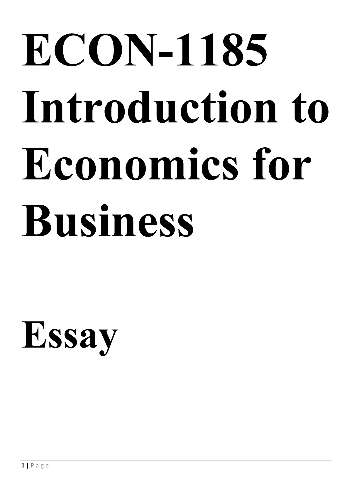 economics university essay