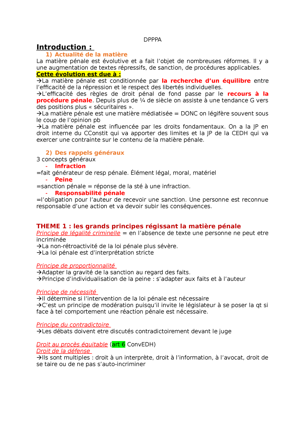 Droit Pénal + Proc Pénale Appronfondis - DPPPA Introduction : Actualité ...