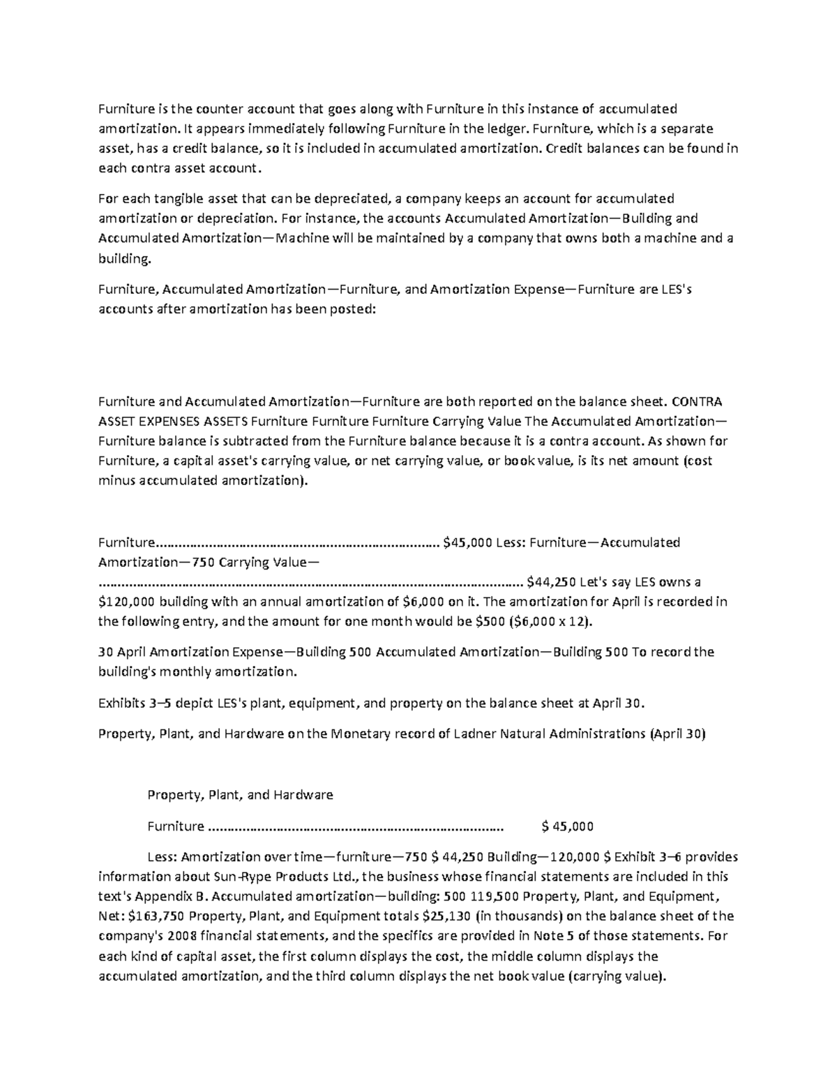 Accounting44 N/A Furniture is the counter account that goes along