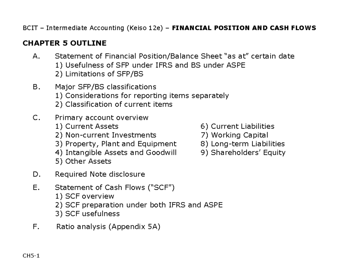 Ch 05 - Lect Notes, Financial Position and Cash Flows 3-12e (May 27 19 ...