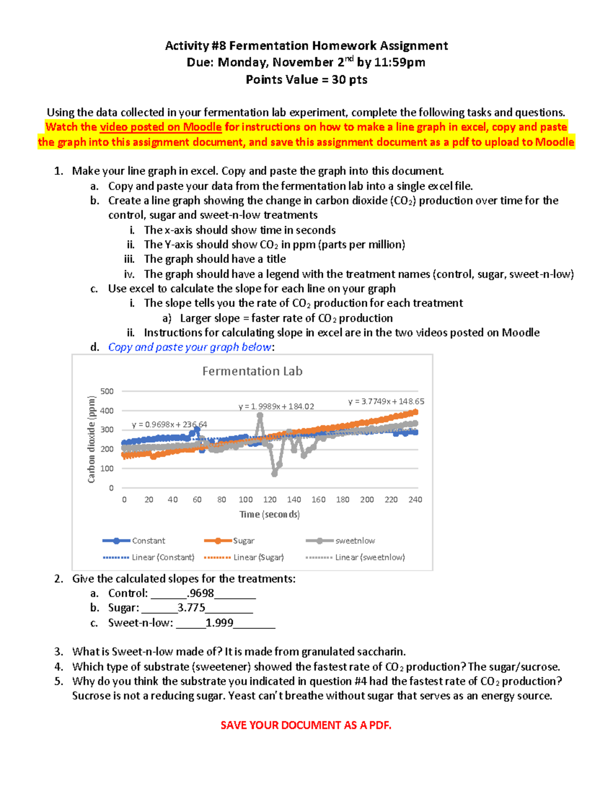 Parker La Bauve Fermentation Lab - Activity #8 Fermentation Homework ...