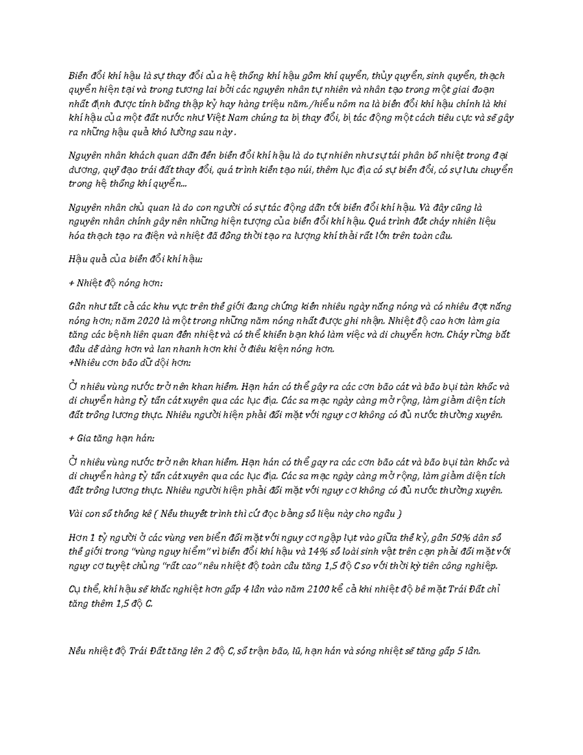 A du anh lam viet script bai ban tum lum Biếến đ ổi khí h ậu là s ự thay đ ổi c ủa h ệ thốếng