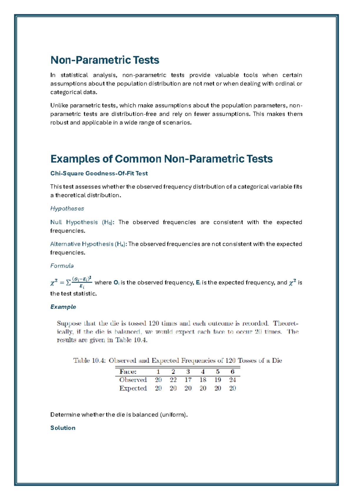 Non Parametric Tests - Non-Parametric Tests In statistical analysis ...
