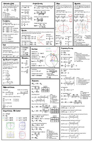 Math 3 - SUMMARIZED FORMULAS - s Statistics Measure of Natural Tendency ...