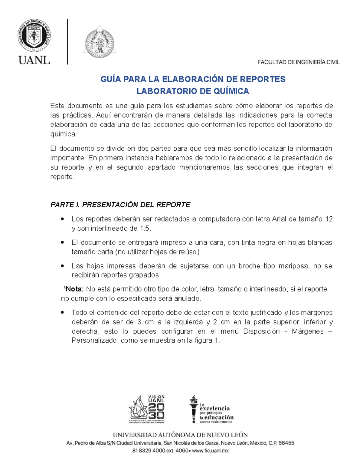 Elaboración De Reportes Lab Química Ene Jun 2023 GuÍa Para La