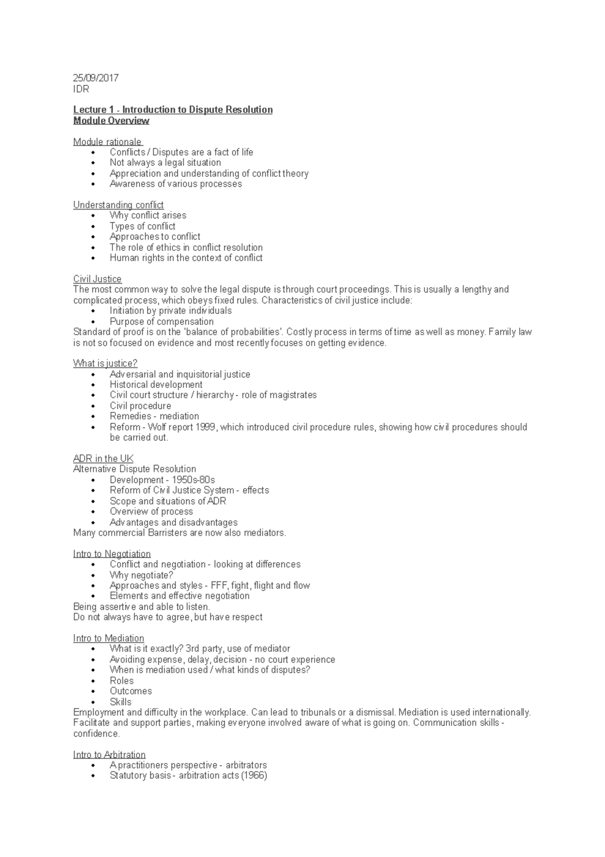 Lecture 1 - IDR Module Overview - 25/09/ IDR Lecture 1 - Introduction ...