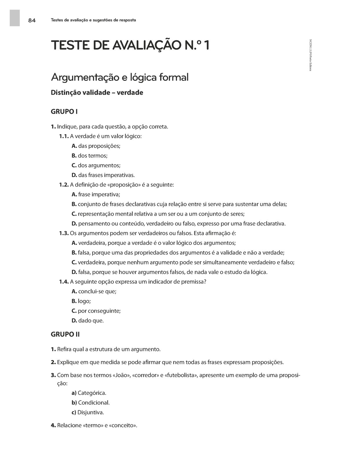 392610471 Testes De Avaliacao Com Solucoes Pdf - NCON11LP ©Porto ...