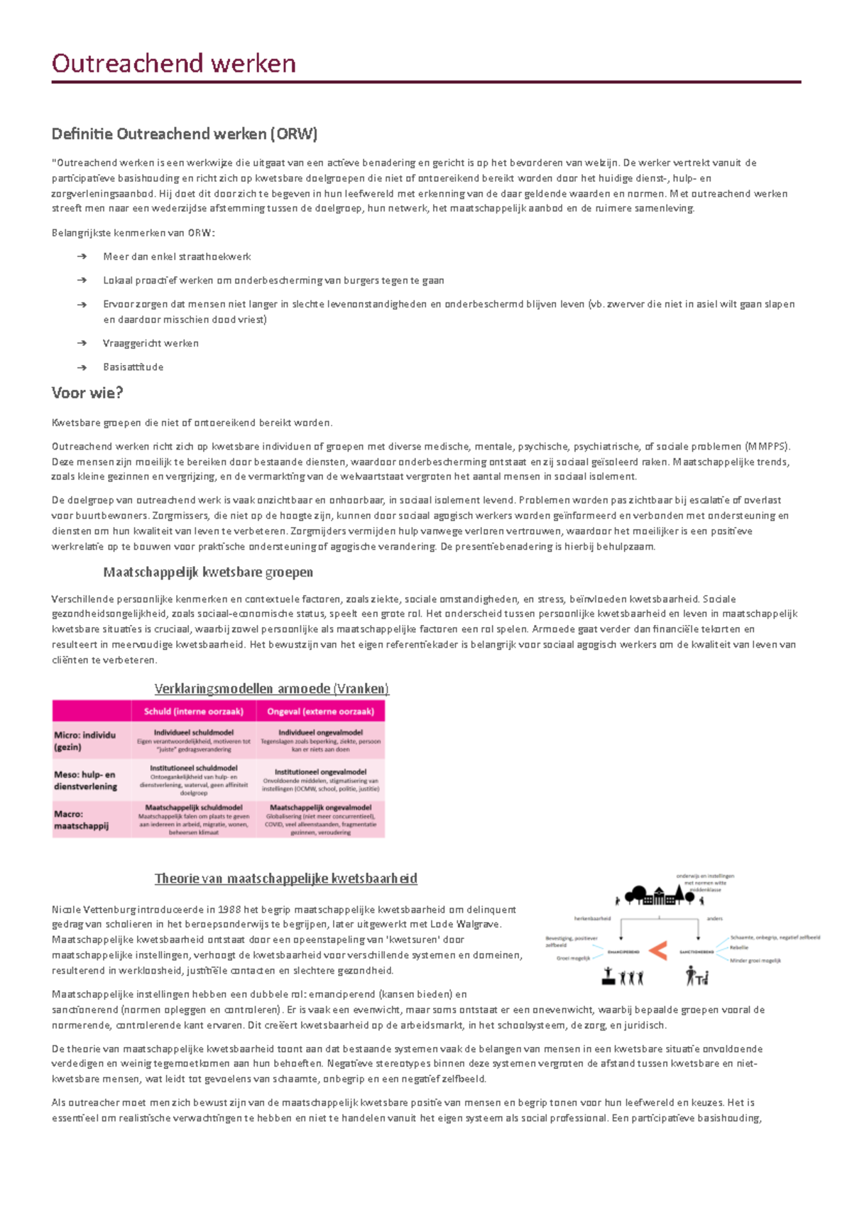 ORW - Samenvatting Complexe Contexten - Outreachend werken Defini&e ...