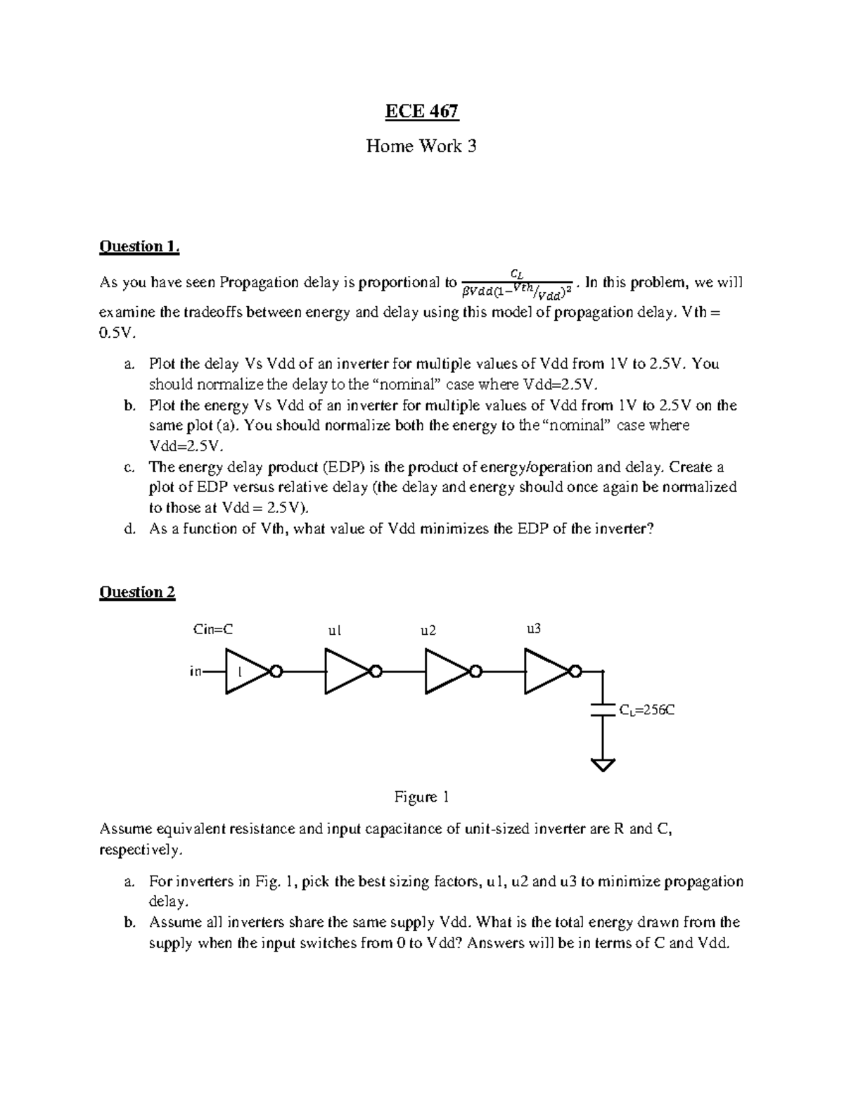 ECE 467 - Introduction To VLSI Design - Homework 3 - ECE 467 Home Work ...