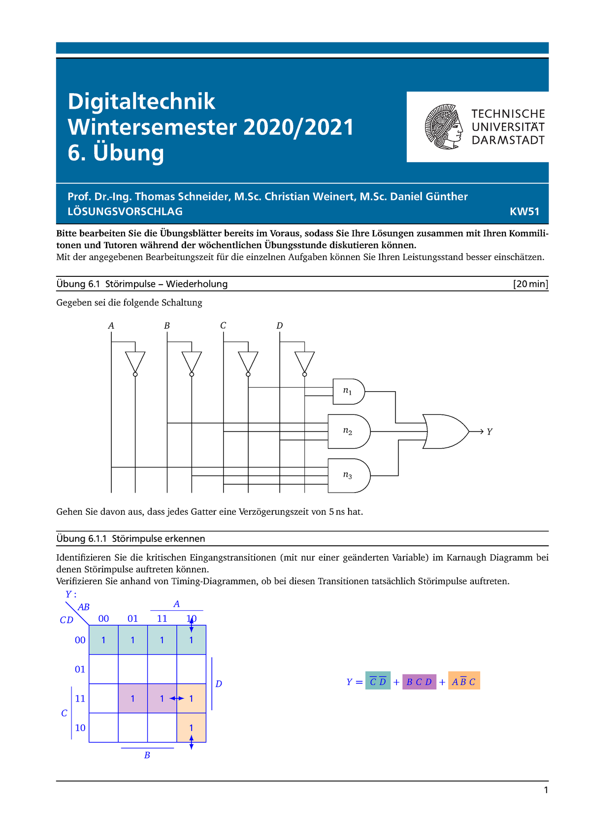 Digitaltechnik ÜB 06 LSG - Digitaltechnik Wintersemester 2020/ 6. Übung ...