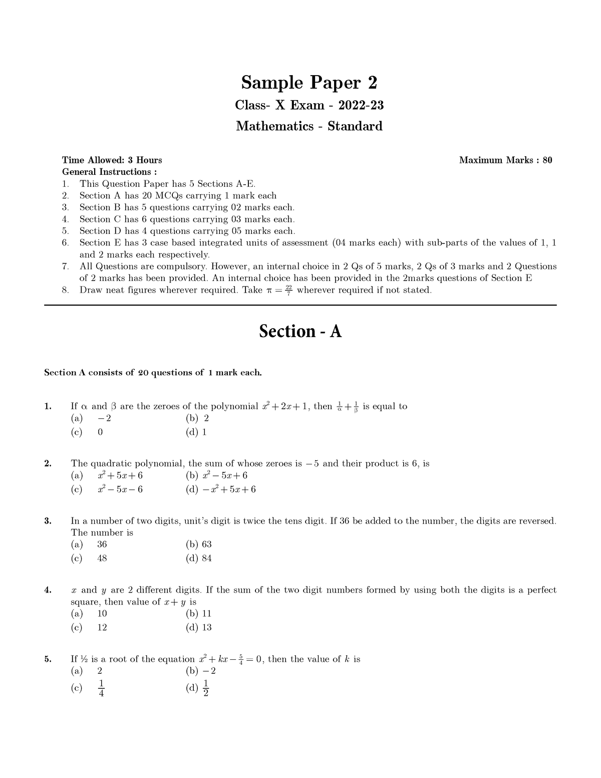 sample-paper-class-10-cbse-mathematics-class-10-sample-paper-2-page-1