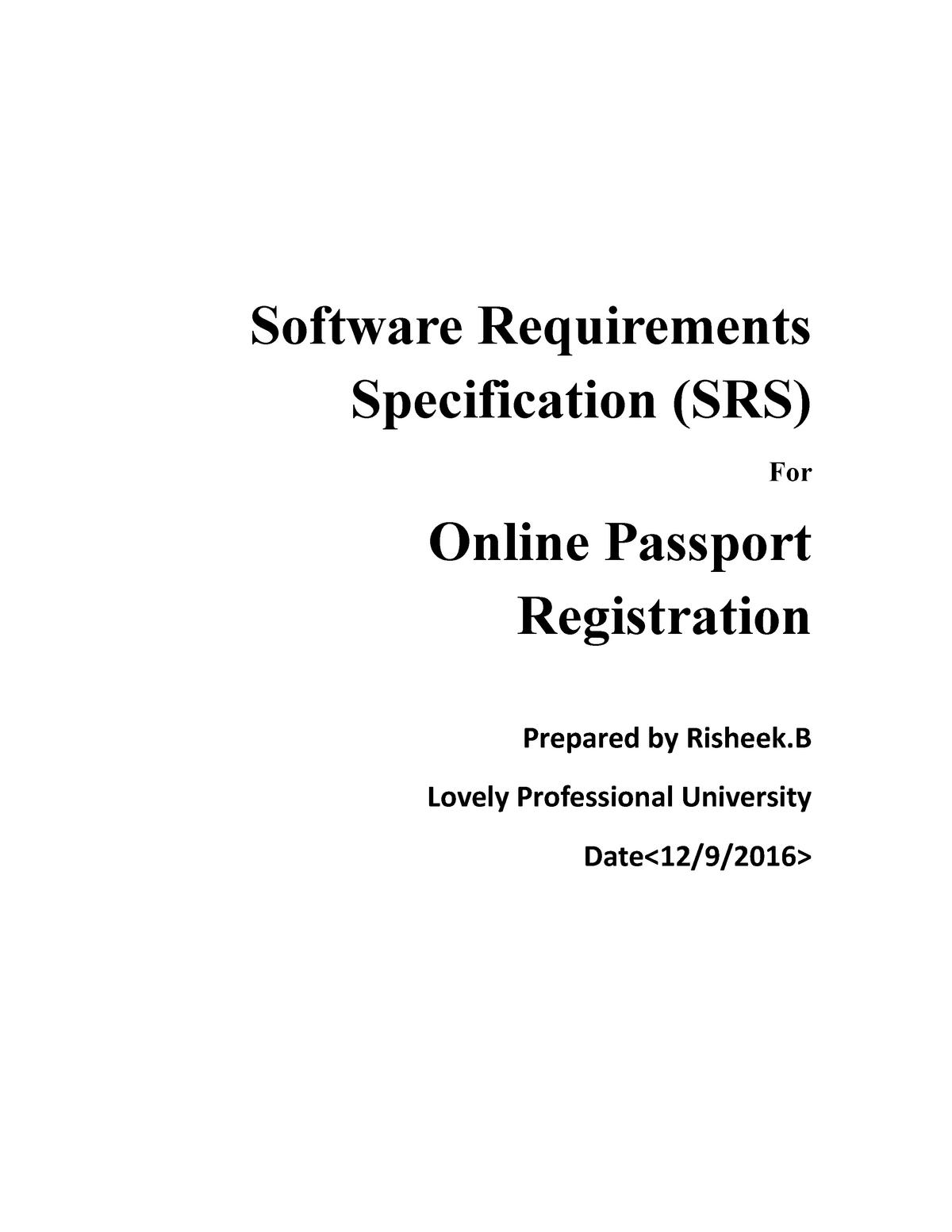 Software Requirements Specification SRS - Software Requirements ...